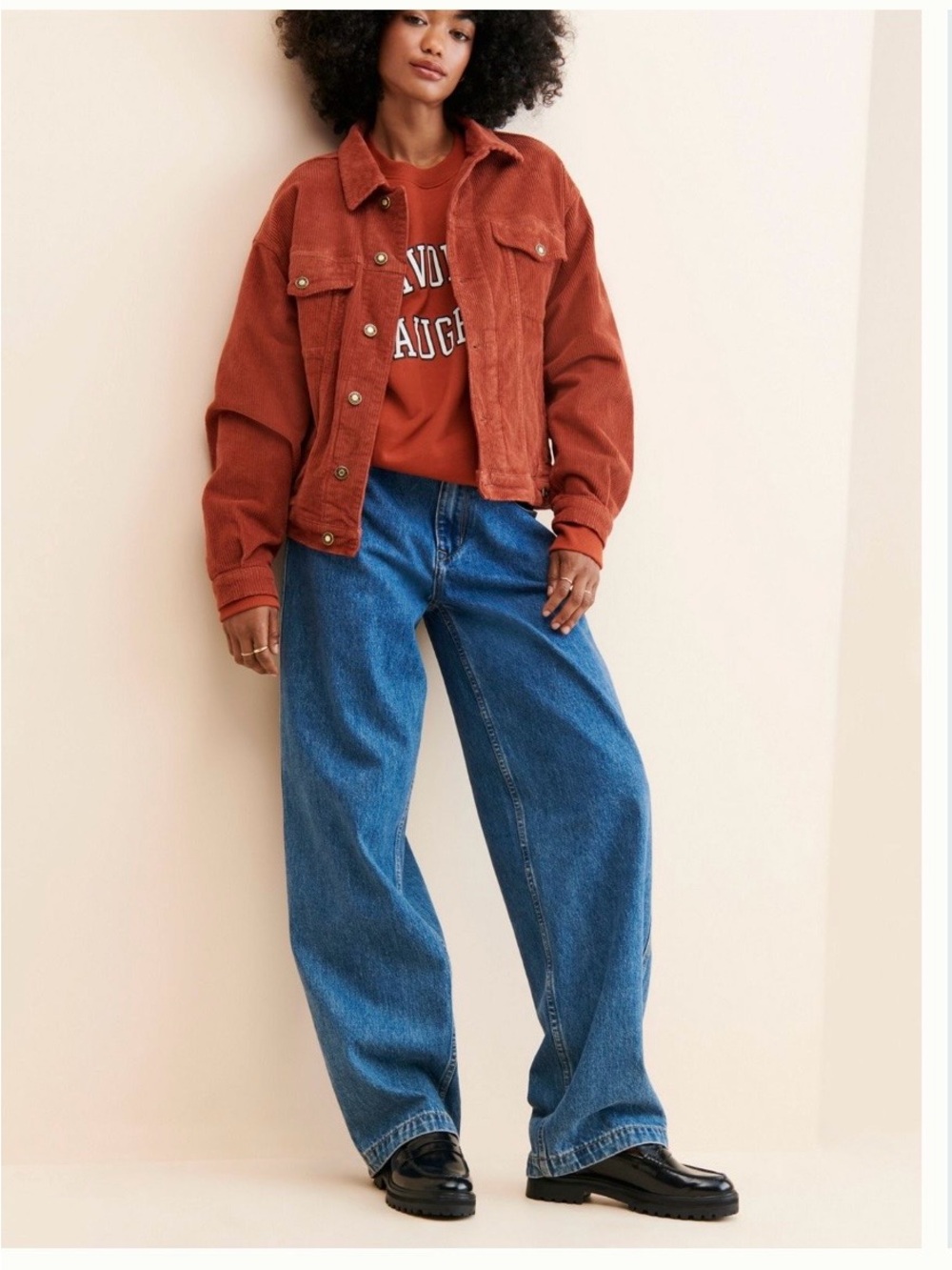 Favorite Daughter Rust Corduroy Jean Jacket